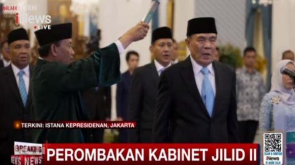 Prabowo Lantik Djamari Chaniago, Purnawirawan Jenderal Baret Hijau Jadi Menko Polkam