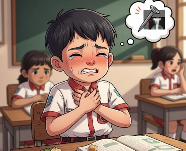 Siswa SD di Bojonegoro Tanpa Sengaja Telan Paku Saat Bermain
