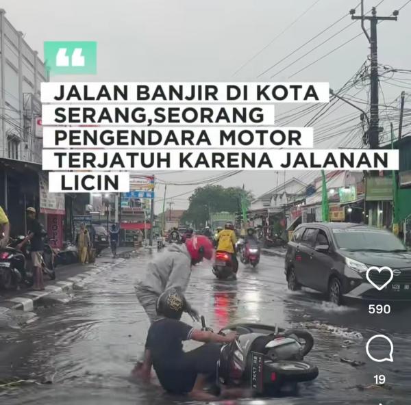 Motor Terpeleset di Rau, Wali Kota Serang Dirujak Netizen