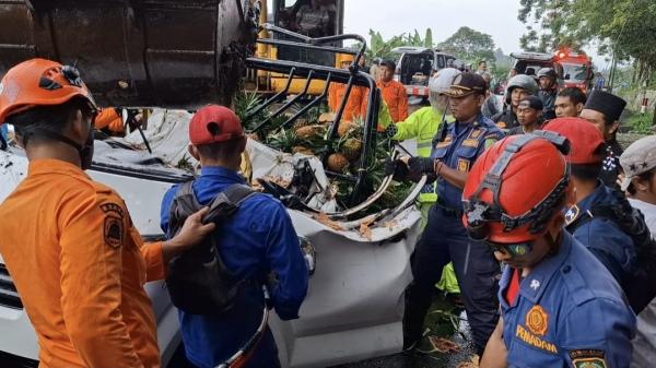 Pikap Bermuatan Nanas Tertimpa Pohon di Ciater, Sopir dan Kondektur Meninggal di Tempat
