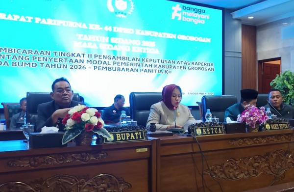 Penyertaan Modal Senilai Rp5,2 Miliar dari Pemkab Grobogan untuk Empat BUMD Disetujui DPRD