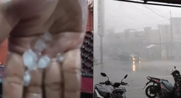 Bojonegoro Diguyur Hujan Es, Warga Heboh Berhamburan Keluar Rumah!