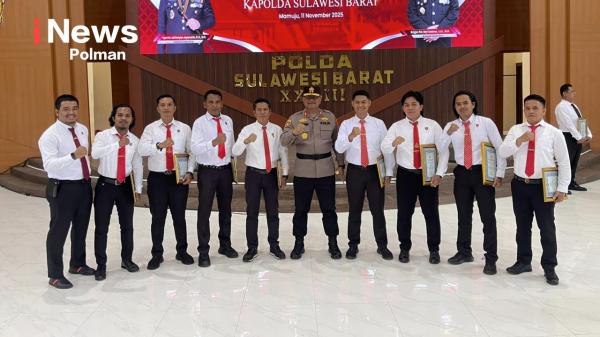 Ungkap Kasus Pembunuhan Bersenjata Api, 29 Personel Polres Polman Terima Penghargaan Kapolda Sulbar