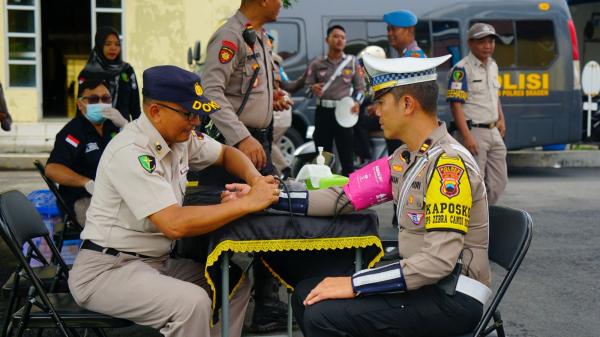 Jaga Stamina Personel, Polres Sragen Lakukan Pemeriksaan Kesehatan di Awal Operasi Zebra
