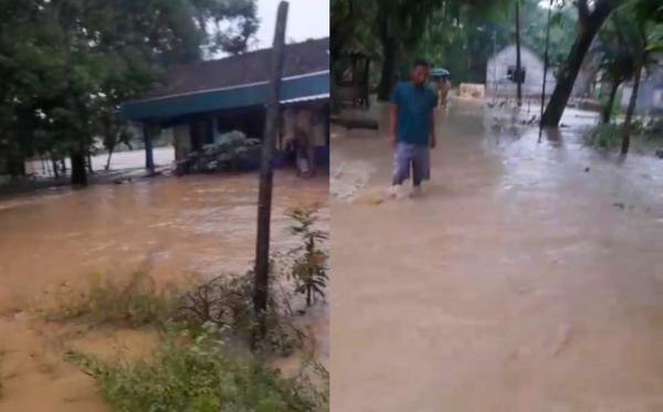 Sungai Tambakromo di Malo Meluap, Permukiman Warga di Desa Petak Terendam Banjir