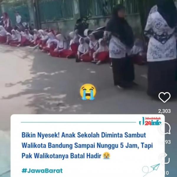 Viral! Siswa SD 5 Jam Nunggu Wali Kota Bandung sampai Nangis, Endingnya Bikin Sedih