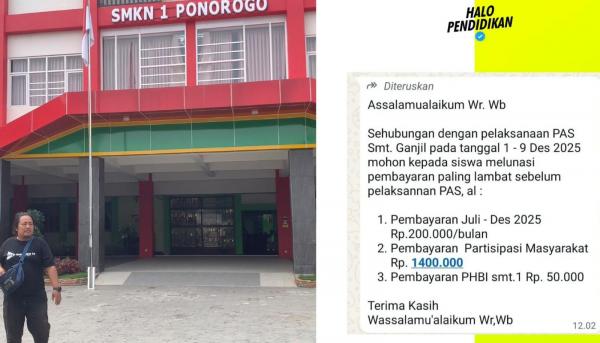 Viral Dugaan Pungutan di SMKN 1 Ponorogo Bikin Heboh Wali Murid, Segini Jumlahnya