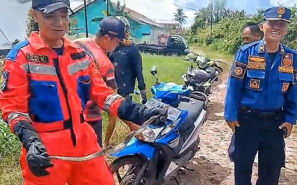 Anak Ular Piton Muncul dari Body Motor Matic Saat Dikendarai Pemiliknya