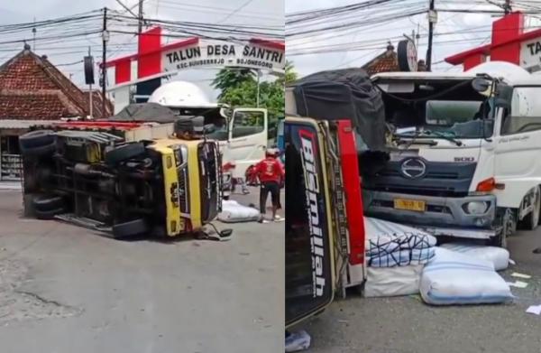 Truk Mitsubishi vs Mixer Tabrakan di Jalur Bojonegoro–Babat, Begini Kronologinya