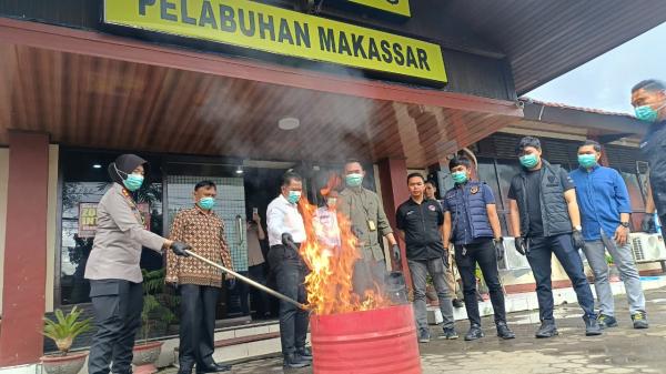 Polres Pelabuhan Makassar Restorative Justice 47 Kasus Narkoba, Barang Bukti Dimusnahkan