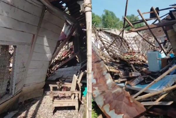 Diterjang Angin Kencang, Rumah Warga di Sukosewu Bojonegoro Roboh