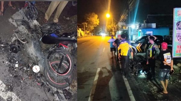 Hindari Pejalan Kaki, Pemotor Dihantam Truk Fuso di Jalan Bojonegoro - Babat