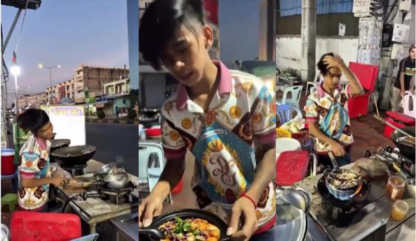 Viral Pedagang Nasi Goreng Poni Lempar, 15 Detik Kibaskan Rambut 13 Kali hingga Dilirik Iklan Sampo