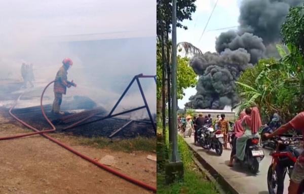 Gudang Solar Proyek Rehabilitasi Jaringan Irigasi di Balen Bojonegoro Terbakar