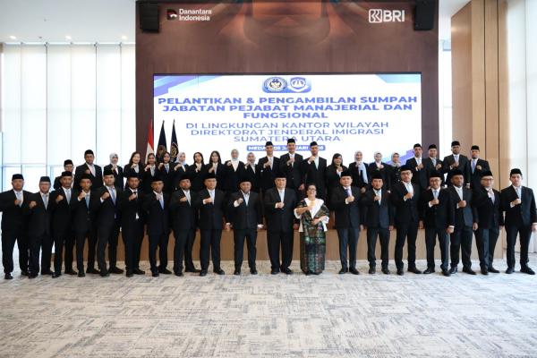 Kakanwil Imigrasi Sumut Lantik 26 Pejabat, Tekankan Integritas dan Akselerasi Layanan