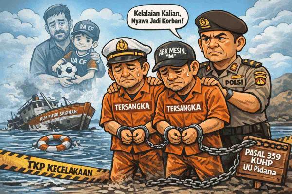 Nahkoda dan ABK Mesin Jadi Tersangka, Tragedi KLM Putri Sakinah Masuki Babak Hukum