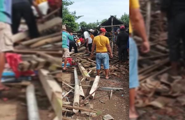 Lapak Pedagang di Pasar Krai Lumajang Ambruk, Tiga Orang Luka