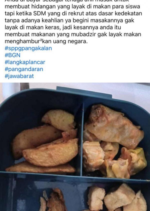 Viral! Makan Siang Siswa Dikeluhkan Warganet, Menu Disebut Keras dan Diduga Tak Sesuai Harapan