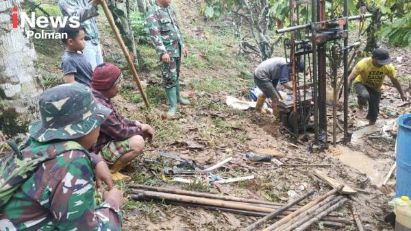 Tak Hanya Bangun Jalan, TMMD 127 Kodim 1402/Polman Hadirkan Air Bersih untuk Warga Pegunungan