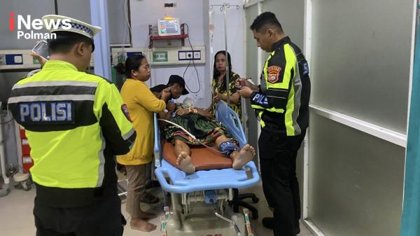 Kecelakaan di Jalan Trans Sulawesi Polman–Pinrang, 2 Pengendara Dilarikan ke Rumah Sakit