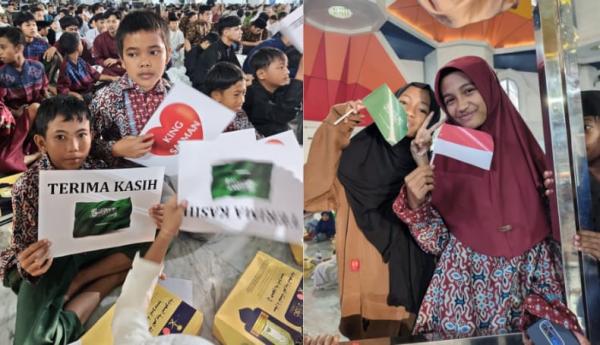 Love King Salman Bergema di Makassar, Ekspresi Cinta Anak Panti saat Buka Puasa Raja Salman