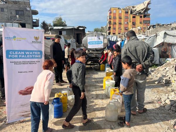 Krisis Kemanusiaan di Gaza, 105 Ribu Liter Air Bersih Disalurkan LAZ Peduli Dakwah dan BAZNAS