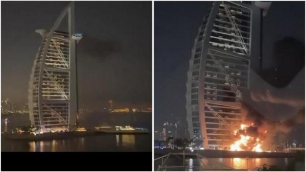 Dubai Membara Drone Iran Hantam Simbol Kemewahan Dunia Gedung Burj Al Arab, Langit UEA Mencekam!