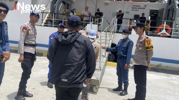 Keberangkatan 35 Penumpang KM Sabuk Nusantara 93 Dipantau Sat Polair Polman