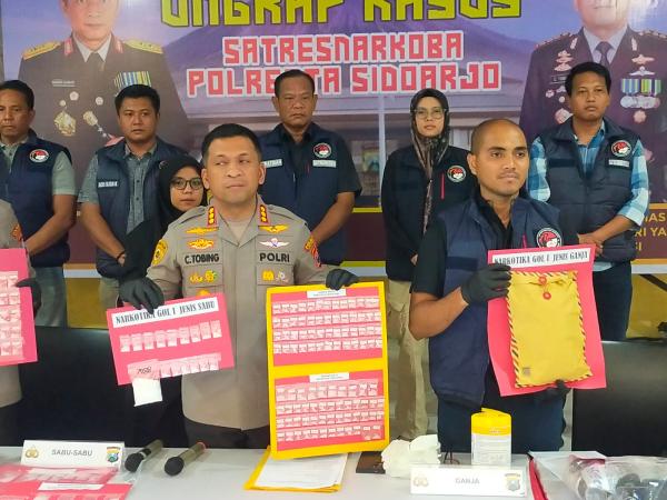 25 Tersangka Narkoba Dibekuk Selama Maret, Polresta Sidoarjo Selamatkan 4.000 Jiwa