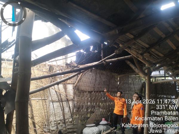 Cuaca Ekstrem di Bojonegoro, Rumah Warga di Balen Rusak Diterjang Angin