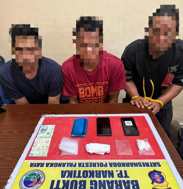 Satresnarkoba Polresta Palangka Raya Amankan Tiga pengedar, 25,8 Gram Sabu Asal kalbar Turut Disita
