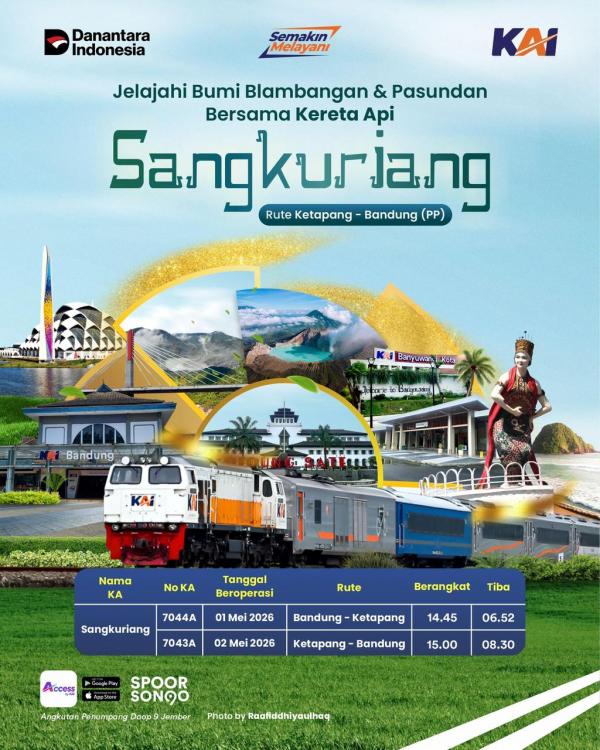Liburan ke Bandung Lebih Praktis, KA Sangkuriang Kini Layani Rute Ketapang Tanpa Transit