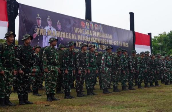 TNI Manunggal Membangun Desa ke-128 2026 Kodim 0811 Tuban Digelar di Lapangan Watu Gajah