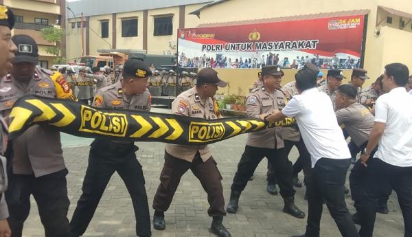 Siaga Unjuk Rasa, Personel Polres Gowa di Genjot Latihan Pengendalian Massa