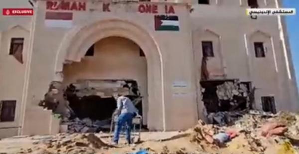 Heboh di Media Sosial, Tentara Israel Pasang Spanduk di RS Indonesia Gaza