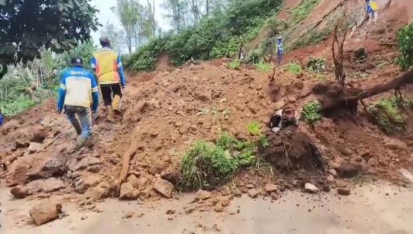 Tebing Longsor di Bungbulang Tutup Akses Jalan, Lalu Lintas Garut Selatan Lumpuh