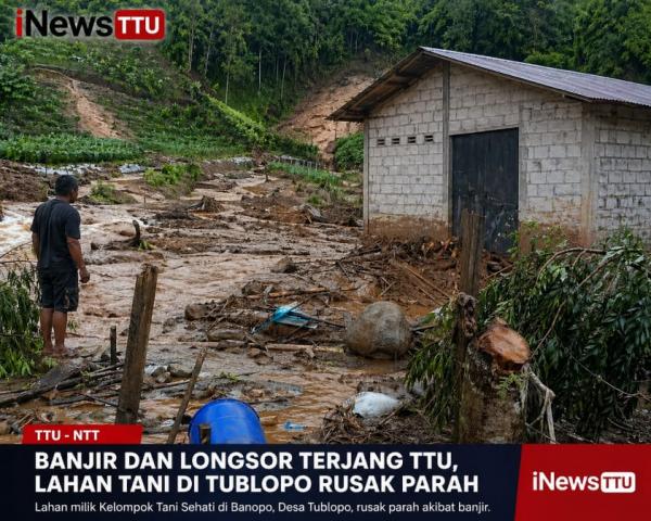 Banjir dan Longsor Terjang TTU, Lahan Tani di Dusun Banopo Rusak Parah