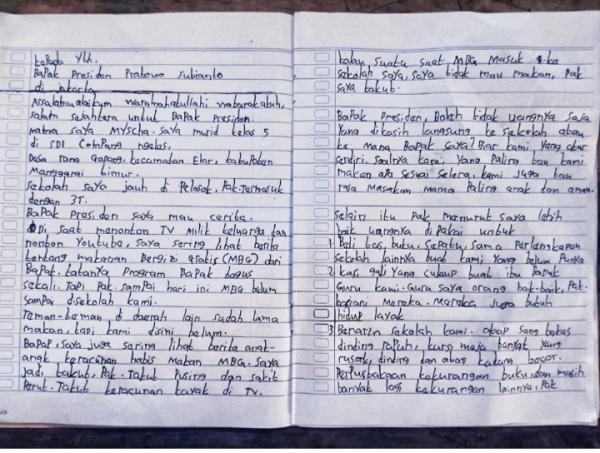 Viral! Siswa SD Pedalaman NTT Surati Presiden, Minta MBG dan Rehabilitasi Sekolah