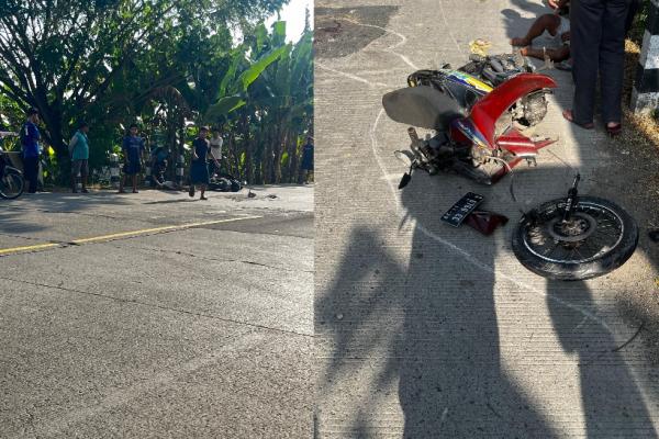 Shockbreaker Patah Akibat Jalan Berlubang, Pemotor Tersungkur di Jalan Beton Bojonegoro