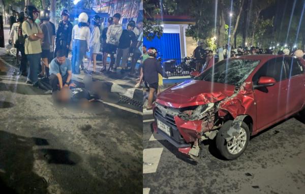 Brak! Motor Drag Tanpa Lampu vs Mobil Tabrakan di Jalan Kota Bojonegoro, Begini Kronologinnya