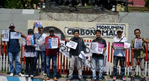 Tiga Jurnalis Indonesia Diculik Militer Israel, Puluhan Wartawan di Bondowoso Gelar Aksi Damai