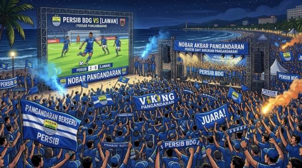 Pangandaran Bersiap Membiru, Nobar Persib Diprediksi Membeludak
