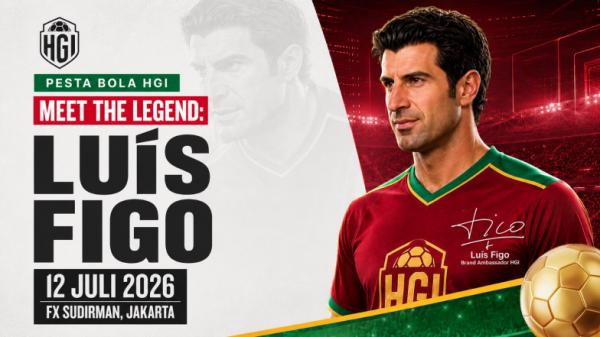 Legenda Sepak Bola Dunia Luís Figo Ramaikan Event Game di Jakarta