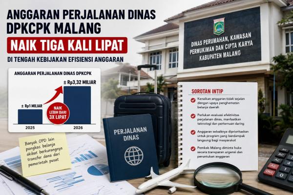 Saat OPD Lain Berhemat, Anggaran Perjadin DPKCPK Malang Naik Tiga Kali Lipat