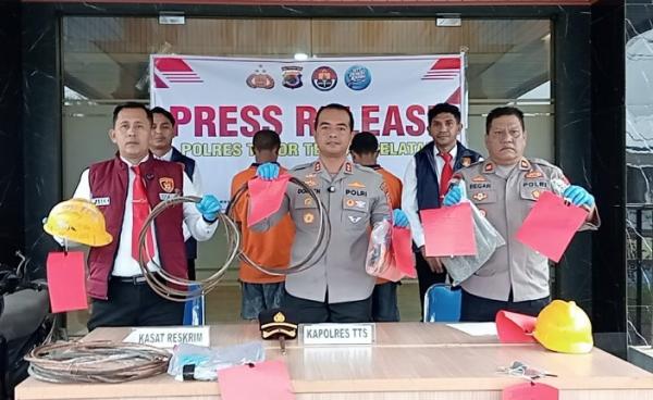 Polres TTS Ungkap Kasus Pencurian Kabel PLN di Oenoni, Dua Pelaku Ditangkap