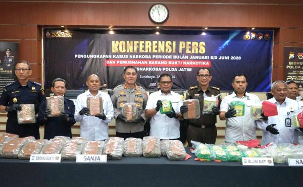Semester I 2026, Polda Jatim Bongkar Ribuan Kasus Narkoba