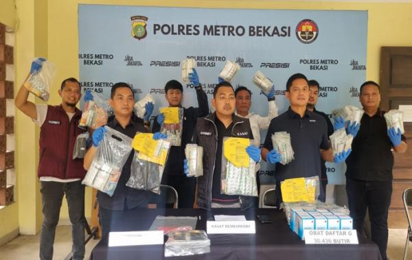 Sepanjang Juni Ini, Polisi Ciduk 14 Pengedar Obat Keras di Bekasi dan Sita 30.000 Pil