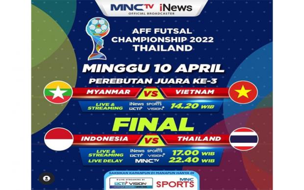 Link Live Streaming Final Piala AFF Futsal 2022 Hari Ini: Timnas Indonesia Vs Thailand