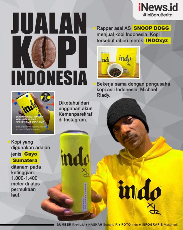 Infografis Rapper AS Snoop Dogg Jualan Kopi Indonesia