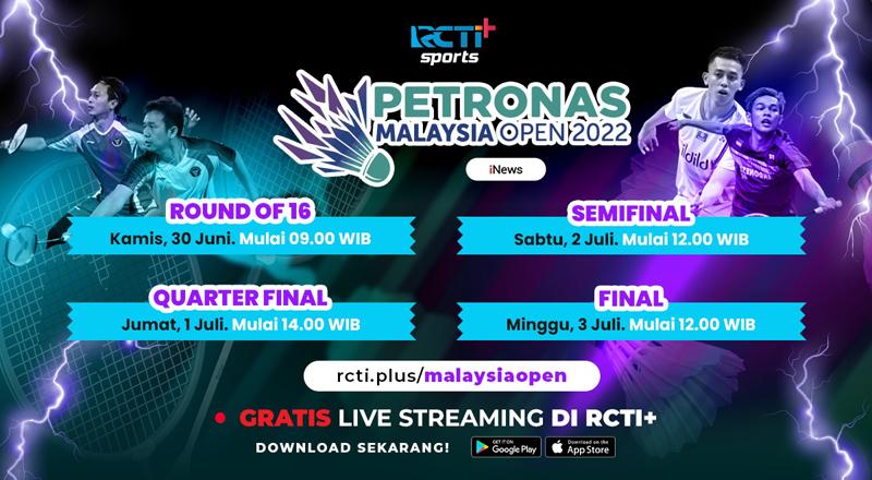 Catat! Ini Jadwal Live Streaming Malaysia Open 2022 di RCTI+  News+ on